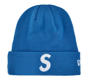 SUPREME X NEW ERA BLUE S LOGO BEANIE