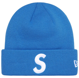 SUPREME X NEW ERA BLUE S LOGO BEANIE