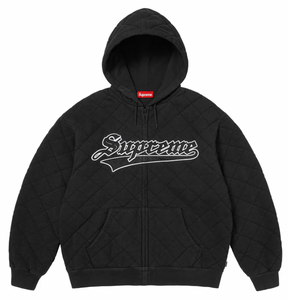 SUPREME BLACK QUILTED ZIP UP