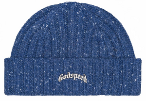 GODSPEED BLUE SPECKLED OG LOGO BEANIE