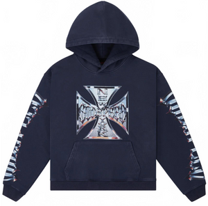 GODSPEED NAVY WASH CHROME MONO HOODIE