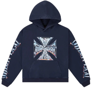 GODSPEED NAVY WASH CHROME MONO HOODIE