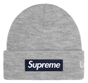 SUPREME X NEW ERA GREY/NAVY BOX LOGO BEANIE (FW25)