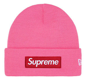SUPREME X NEW ERA MAGENTA BOX LOGO BEANIE (FW25)