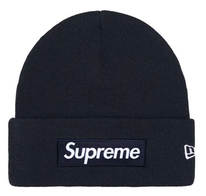 SUPREME X NEW ERA NAVY BOX LOGO BEANIE (FW25)