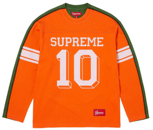 SUPREME ORANGE SPLIT FOOTBALL L/S