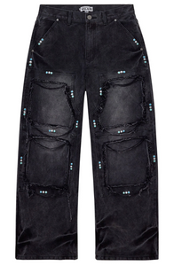VALE FOREVER BLACK GEM PAINTER PANTS