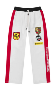 GODSPEED WHITE/RED GRC TRACK PANTS