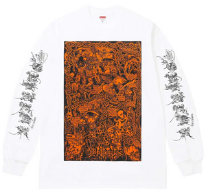 SUPREME WHITE/ORANGE WOMBAT L/S
