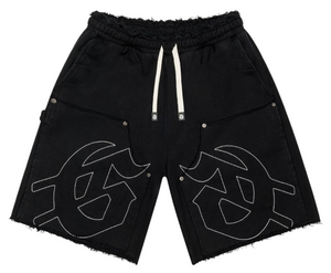 GODSPEED BLACK CARPENTER DISTRESSED SHORTS