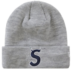 SUPREME X NEW ERA GREY/NAVY BEANIE