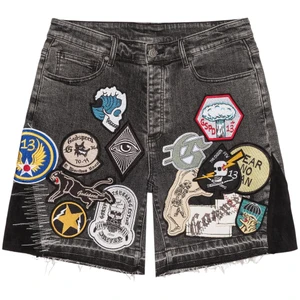 GODSPEED GREY PATCHWORK V2 DENIM SHORTS