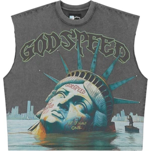 GODSPEED GREY SUNKEN LIBERTY SLEEVELESS TEE