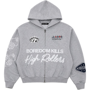 BOREDOM KILLS GREY HIGH ROLLERS ZIP