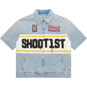 SHOOT1ST SKY BLUE DENIM POLO ZIP