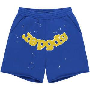 SP5DER BLUE VARSITY WEB SWEATSHORTS