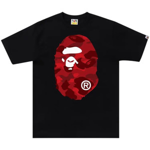 BAPE BLACK/RED CAMO BIG APE HEAD TEE