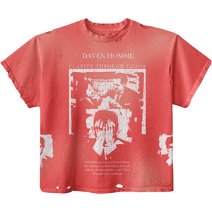 DAVEN HOMME CLARITY THROUGH CHAOS RED TEE