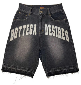 BOTTEGA DESIRES BLACK DENIM SHORTS