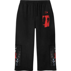 DAVEN HOMME UNCHARTED BLACK APPLIQUE SWEATPANTS