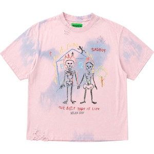 SADBOYSAGA TIE DYE BURNING HOUSE TEE