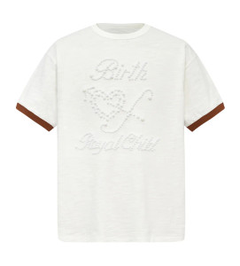 BIRTH OF A ROYAL CHILD WHITE PEARL PATCHWORK TEE