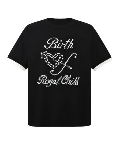 BIRTH OF A ROYAL CHILD  BLACK PEARL PATCHWORK TEE