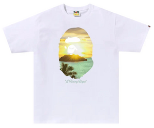 BAPE WHITE A RISING BAPE PHOTO TEE