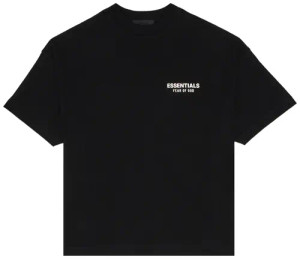 ESSENTIALS BLACK/WHITE JERSEY CREW TEE