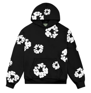 DENIM TEARS BLACK COTTON WREATH HOODIE