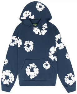 DENIM TEARS NAVY COTTON WREATH HOODIE