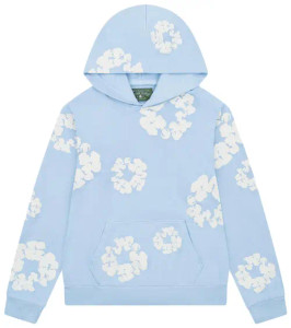 DENIM TEARS POWDER BLUE COTTON WREATH HOODIE