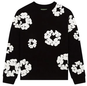 DENIM TEARS BLACK COTTON WREATH L/S