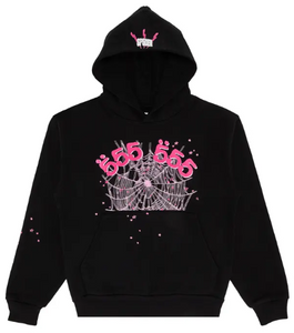 SP5DER BLACK ANGEL NUMBER HOODIE