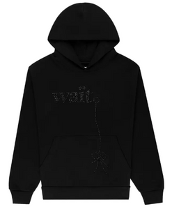 SP5DER BLACK WAIT RHINESTONE HOODIE