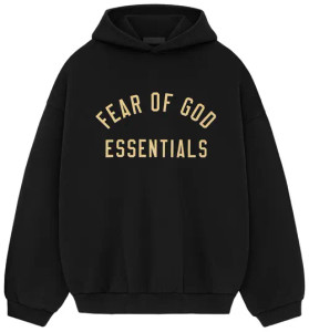 ESSENTIALS BLACK FLEECE HOODIE