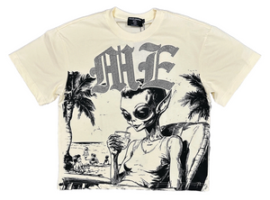 MIXED EMOTION CREAM BEACH RHINESTONE TEE