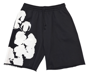 DENIM TEARS BLACK BIGGIE COTTON WREATH SWEAT SHORTS