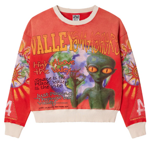 VALE FOREVER RED ALIEN CREWNECK