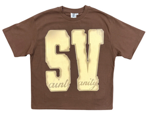 SAINT VANITY BROWN SV LOGO TEE