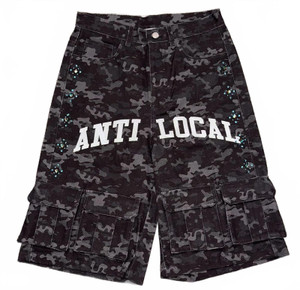 ANTI-LOCAL BLACK CAMO SHORTS