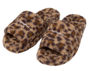 GV GALLERY CHEETAH FUR SLIDES