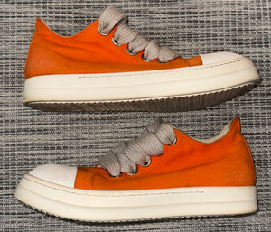 Rick Owens Orange Low Top Jumbo Lace (Size 11M/45EU)