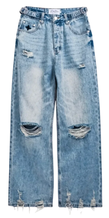 WE ARE RIGHTEOUS THRASHED BAGGY DENIM PANTS
