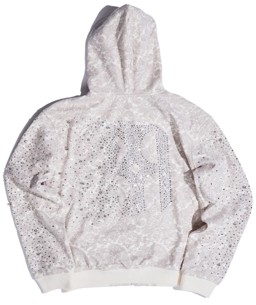 BIRTH OF A ROYAL CHILD WHITE PEARL BLOSSOM ZIP