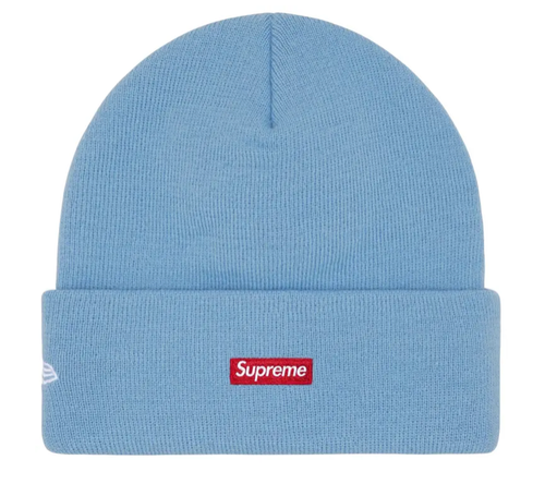 SUPREME X NEW ERA® LIGHT BLUE OLD ENGLISH BEANIE