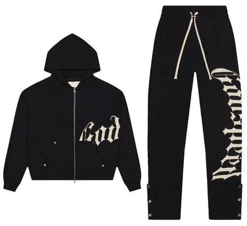 GODSPEED BLACK WASHED OG LOGO SWEATSUIT V2 SET
