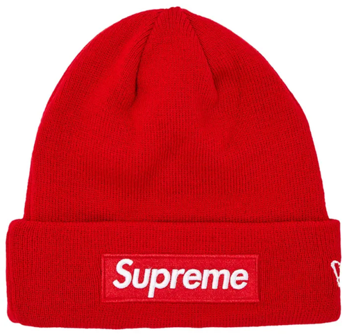 SUPREME X NEW ERA RED BOX LOGO BEANIE
