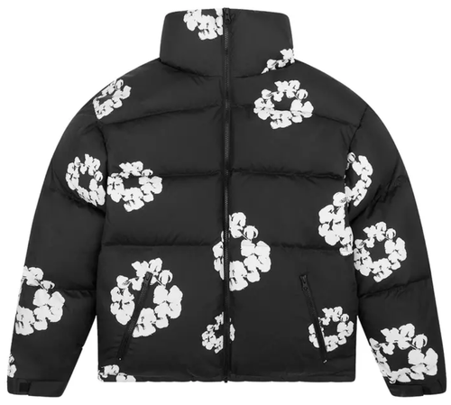 DENIM TEARS BLACK WREATH PUFFER JACKET