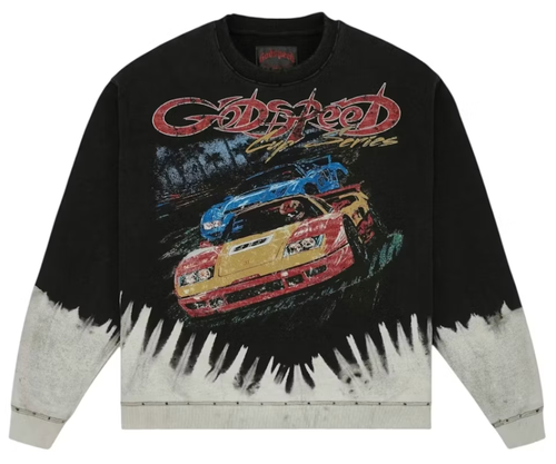 GODSPEED BLACK WASHED F.T.W CREWNECK